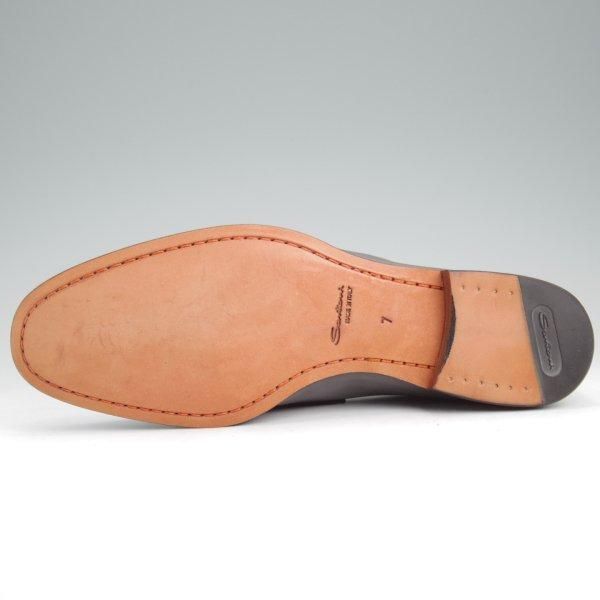 未使用★(伊)サントーニ SIZE 7【★コインローファー/13903】カーフ/灰/メンズ/Santoni★m356