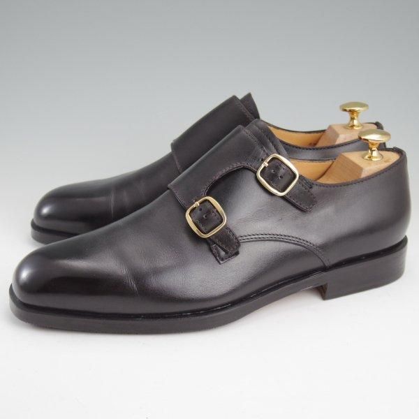 極美品★(伊)タニノクリスチー SIZE 6.5【定価￥216,000-★純正シューツリー付/LUDWIG/ダブルモンク】671/黒/メンズ/TANINO CRISCI★m360