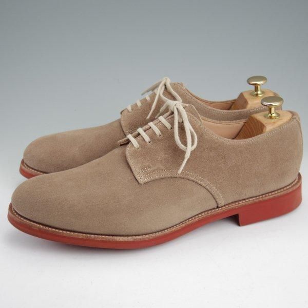 極美品★(英)アルフレッド・サージェント 9D【ダイナイトソール仕様★BEAMS PLUS別注/CAMBRIDGE】プレーントゥ/スエード/薄茶★m369