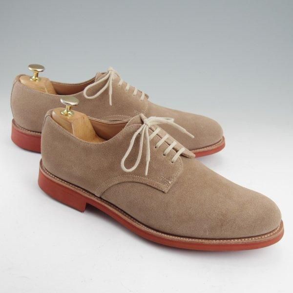 極美品★(英)アルフレッド・サージェント 9D【ダイナイトソール仕様★BEAMS PLUS別注/CAMBRIDGE】プレーントゥ/スエード/薄茶★m369