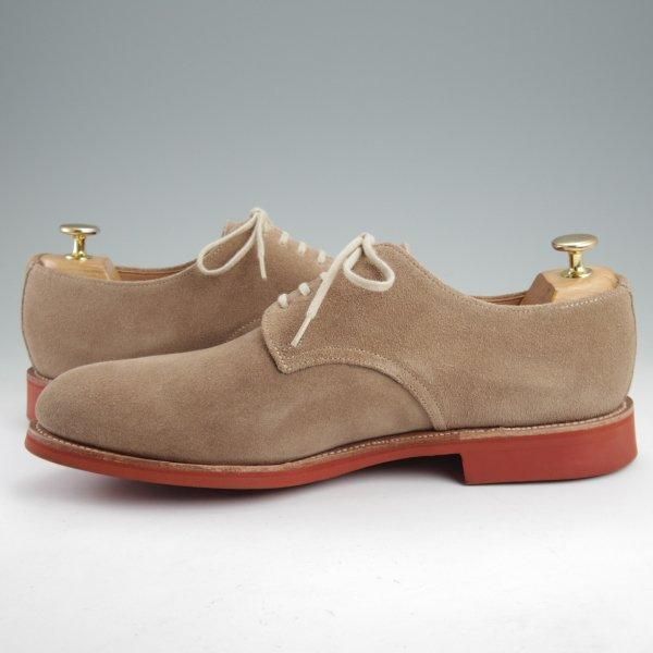 極美品★(英)アルフレッド・サージェント 9D【ダイナイトソール仕様★BEAMS PLUS別注/CAMBRIDGE】プレーントゥ/スエード/薄茶★m369