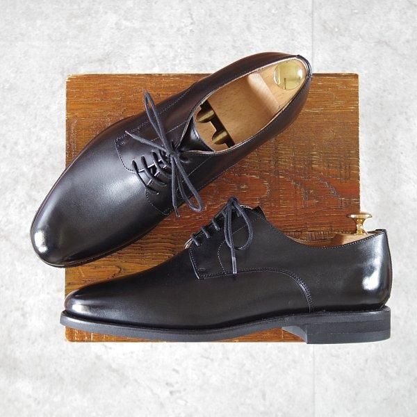 未使用★(スペイン製)バーウィック SIZE 6【グッドイヤーウェルテッド製法★プレーントゥ/5225】H0261ラスト/カーフ/黒/Berwick★m370