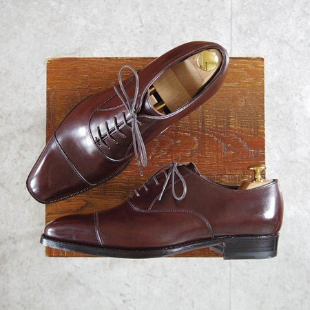 極美品★三陽山長 SIZE 6【定価￥91,300-★友之介/ストレートチップ/R309ラスト】カーフ/濃茶/メンズ/TOMONOSUKE/Sanyo Yamacho★m379