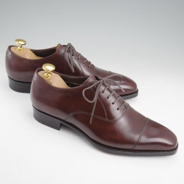 極美品★三陽山長 SIZE 6【定価￥91,300-★友之介/ストレートチップ/R309ラスト】カーフ/濃茶/メンズ/TOMONOSUKE/Sanyo Yamacho★m379