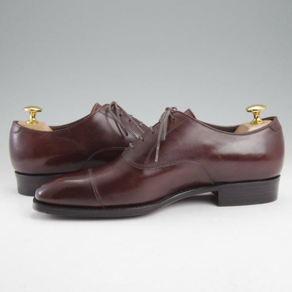 極美品★三陽山長 SIZE 6【定価￥91,300-★友之介/ストレートチップ/R309ラスト】カーフ/濃茶/メンズ/TOMONOSUKE/Sanyo Yamacho★m379