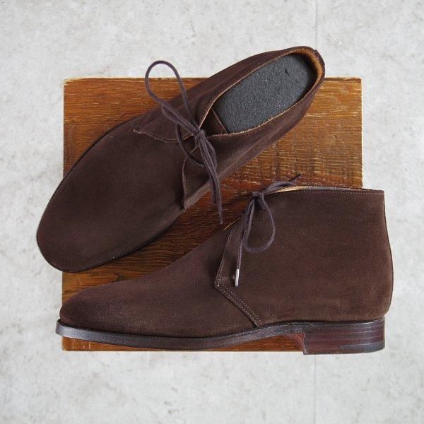 未使用★クロケット&ジョーンズ 6.5E【定価￥104,500-★チャッカブーツ/CHERTSEY】224ラスト/スエード/濃茶/メンズ/Crockett&Jones★m384