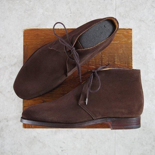 未使用★クロケット&ジョーンズ 6.5E【定価￥104,500-★チャッカブーツ/CHERTSEY】224ラスト/スエード/濃茶/メンズ/Crockett&Jones★m384