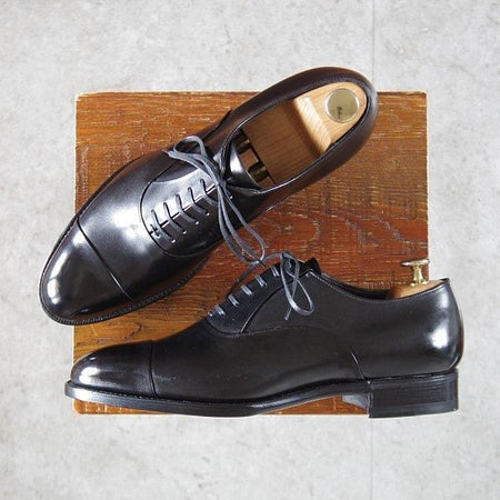 未使用★三陽山長 SIZE 7【定価￥99,000-★匠一郎/レベルソ仕立て/R2010ラスト】SHOICHIRO/ストレートチップ/カーフ/黒★m385
