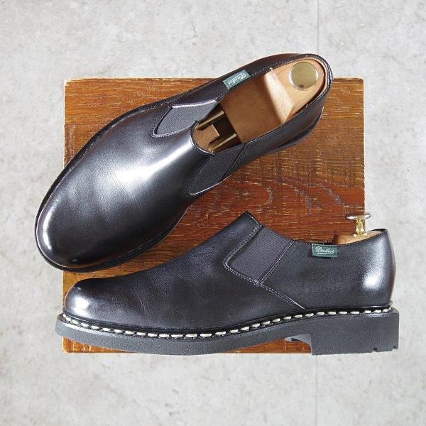 極美品★パラブーツ SIZE 6.5【定価￥88,000-★PHOTON/フォトン/サイドエラスティック】TEXソール/リスレザー/NOIR/黒/Paraboot★m387