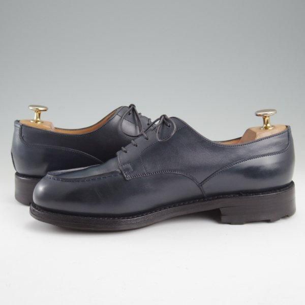 ★J.M.ウエストン 6D【現行定価￥168,300-★ゴルフ/GOLF】641/31ラスト/Uチップ/ボックスカーフ/紺/メンズ/Weston/ウェストン★m393