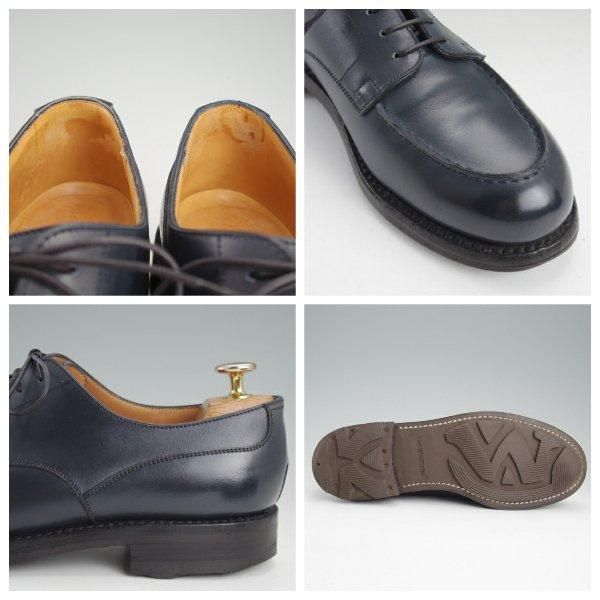 ★J.M.ウエストン 6D【現行定価￥168,300-★ゴルフ/GOLF】641/31ラスト/Uチップ/ボックスカーフ/紺/メンズ/Weston/ウェストン★m393