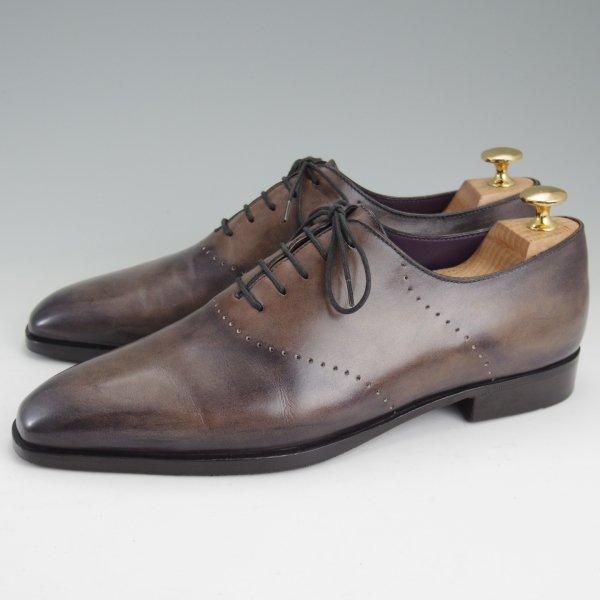 美品★(仏)ベルルッティ SIZE 7【灰茶系パティーヌ★オックスフォードシューズ】ホールカット/メンズ/Berluti★m395