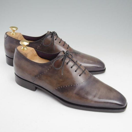 美品★(仏)ベルルッティ SIZE 7【灰茶系パティーヌ★オックスフォードシューズ】ホールカット/メンズ/Berluti★m395