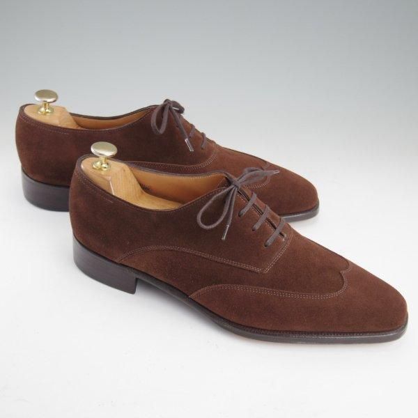 未使用★ジョンロブ 8.5E【現行定価30万円以上★プレステージライン/WOODCOTE/8000ラスト】ブラインドブローグ/濃茶/JOHN LOBB★m405