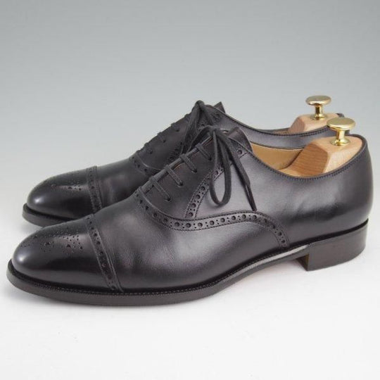 極上★(台東区)ジョーワークス SIZE 7.5【注文価格￥107,800〜★セミブローグ/黒】カーフ/メンズ/JOE WORKS★m412