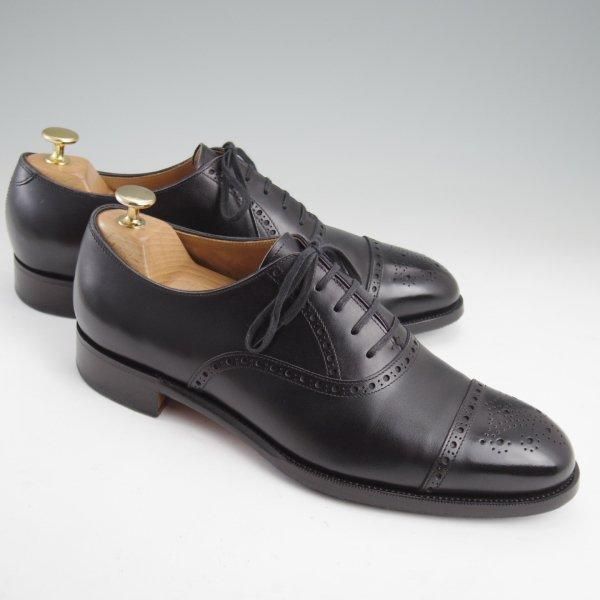 極上★(台東区)ジョーワークス SIZE 7.5【注文価格￥107,800〜★セミブローグ/黒】カーフ/メンズ/JOE WORKS★m412