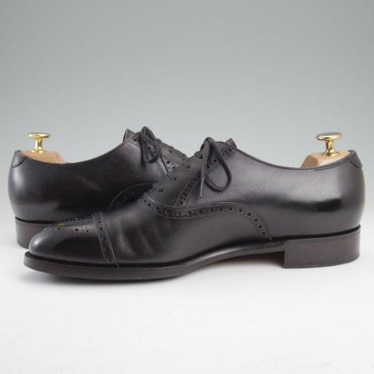 極上★(台東区)ジョーワークス SIZE 7.5【注文価格￥107,800〜★セミブローグ/黒】カーフ/メンズ/JOE WORKS★m412