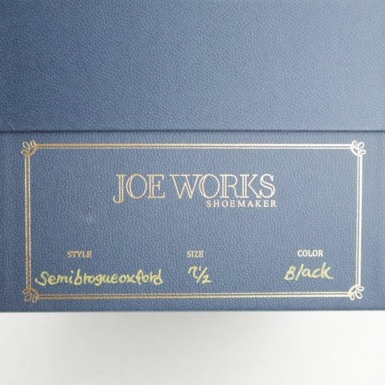 極上★(台東区)ジョーワークス SIZE 7.5【注文価格￥107,800〜★セミブローグ/黒】カーフ/メンズ/JOE WORKS★m412