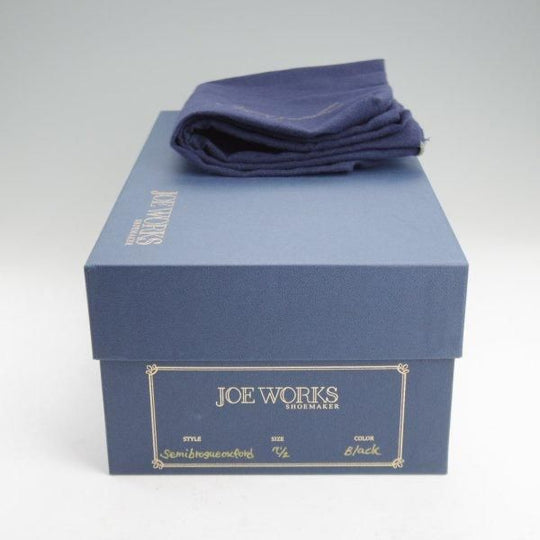 極上★(台東区)ジョーワークス SIZE 7.5【注文価格￥107,800〜★セミブローグ/黒】カーフ/メンズ/JOE WORKS★m412