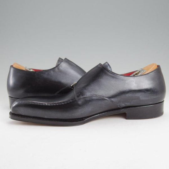 未使用★(伊)シルヴァノ・ラッタンジ SIZE 6.5【現行価格75万円程度★純正ツリー付/GEORGE】シャドウステッチ/ダブルモンク/黒★m413