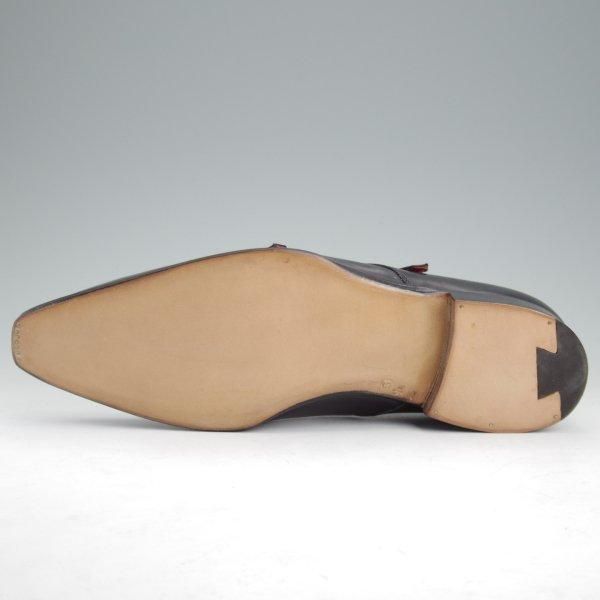 未使用★(伊)シルヴァノ・ラッタンジ SIZE 6.5【現行価格75万円程度★純正ツリー付/GEORGE】シャドウステッチ/ダブルモンク/黒★m413