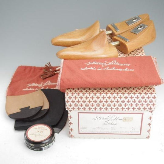未使用★(伊)シルヴァノ・ラッタンジ SIZE 6.5【現行価格75万円程度★純正ツリー付/GEORGE】シャドウステッチ/ダブルモンク/黒★m413