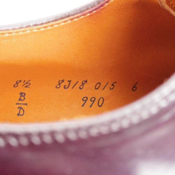 極美品★オールデン 8.5D【定価￥211,200-★コードバン仕様/990】バリーラスト/プレーントゥ/#8/バーガンディー/赤茶/ALDEN★m416