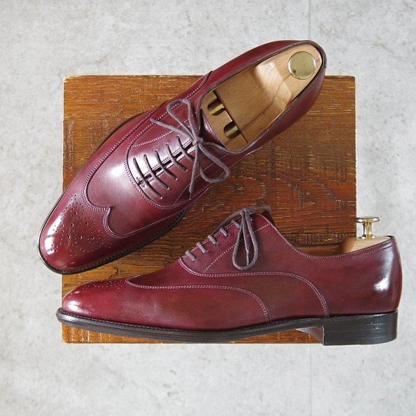 極美品★ジョンロブ SIZE 41.5/UK7.5程度【貴重★(仏)エルメス別注/HERMES/ミュージアムカーフ】JOHN/H103ラスト/赤茶/JOHN LOBB★m417