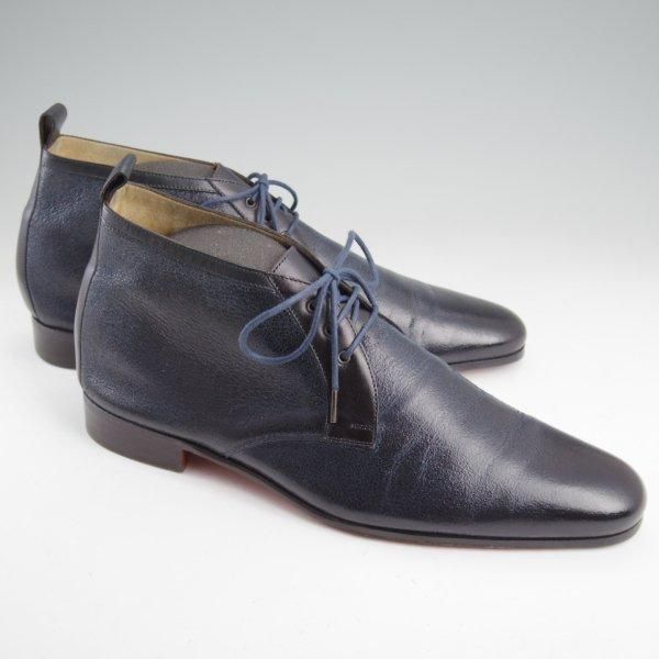 極上★(伊製)HERMES/エルメス SIZE 41【★チャッカブーツ/紺】レザー/メンズ★m420