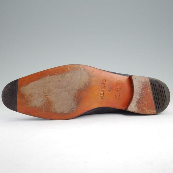極上★(伊製)HERMES/エルメス SIZE 41【★チャッカブーツ/紺】レザー/メンズ★m420