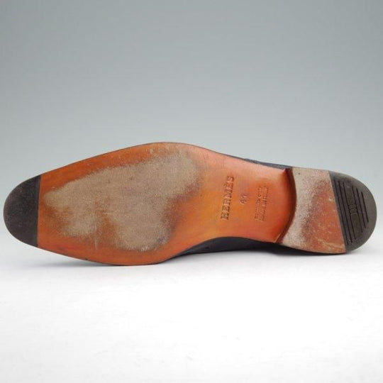 極上★(伊製)HERMES/エルメス SIZE 41【★チャッカブーツ/紺】レザー/メンズ★m420