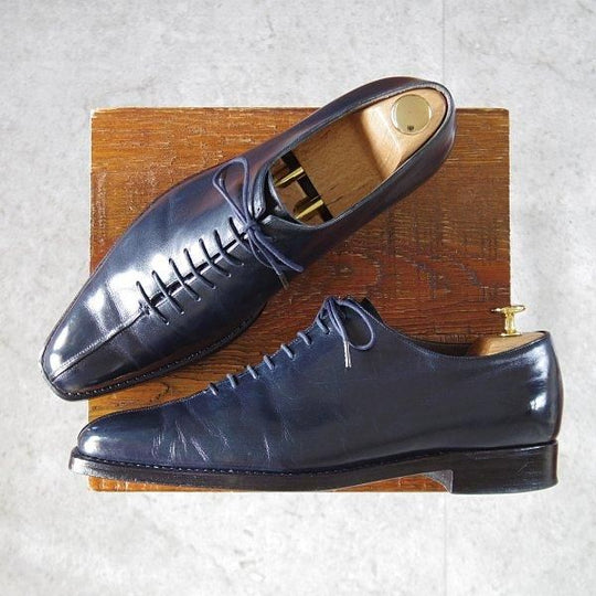 極上★(伊)ジンターラ SIZE 41【貴重★ハンドソーンウェルテッド製法/ホールカット】紺/ZINTALA/シルバノ・ラッタンジ/Lattanzi★m422