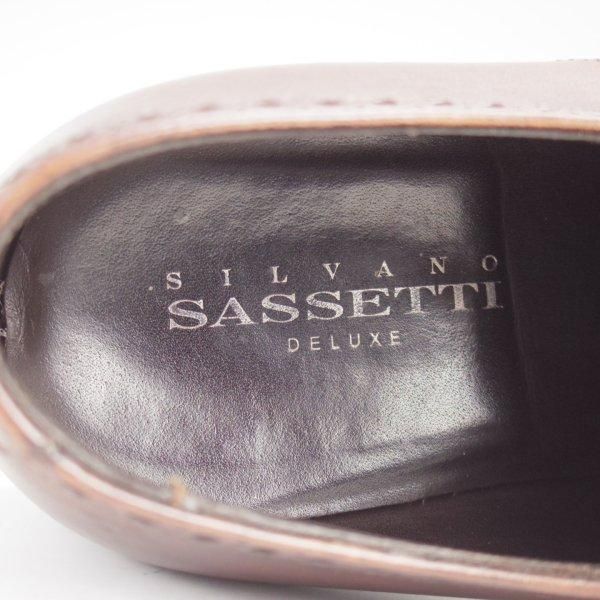 極上★(伊)シルヴァノ・サセッティ SIZE 6.5【ブラックラピド製法★シューツリー付き/クォーターブローグ】濃茶/Silvano Sassetti★m423