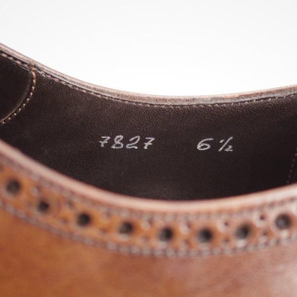 極上★(伊)シルヴァノ・サセッティ SIZE 6.5【ブラックラピド製法★シューツリー付き/クォーターブローグ】濃茶/Silvano Sassetti★m423