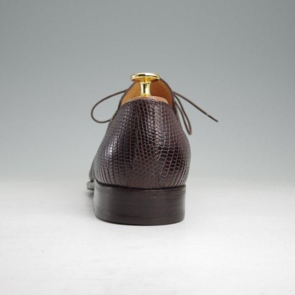 極美品★(伊)タニノクリスチー SIZE 7【高額★リザード仕様/Vフロント】プレーントゥ/濃茶/メンズ/TANINO CRISCI★m425