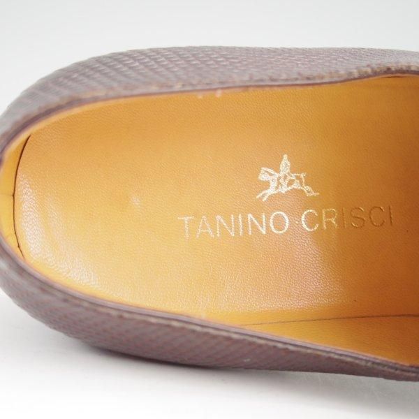 極美品★(伊)タニノクリスチー SIZE 7【高額★リザード仕様/Vフロント】プレーントゥ/濃茶/メンズ/TANINO CRISCI★m425