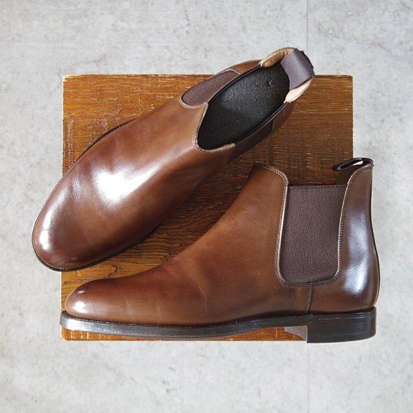 使用1回程度★クロケット&ジョーンズ 6E【定価￥110,000-★サイドゴアブーツ/CHELSEA 5】チェルシー/濃茶/メンズ/Crockett&Jones★m427