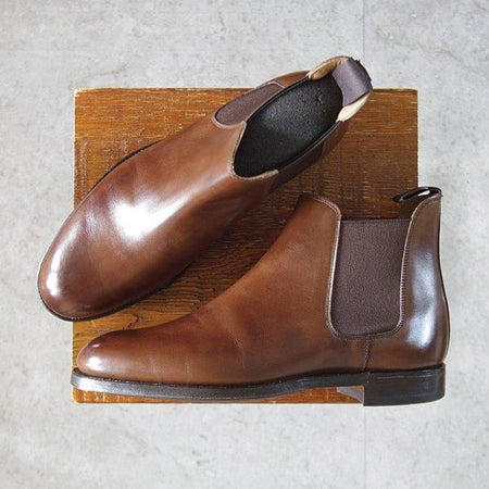 使用1回程度★クロケット&ジョーンズ 6E【定価￥110,000-★サイドゴアブーツ/CHELSEA 5】チェルシー/濃茶/メンズ/Crockett&Jones★m427