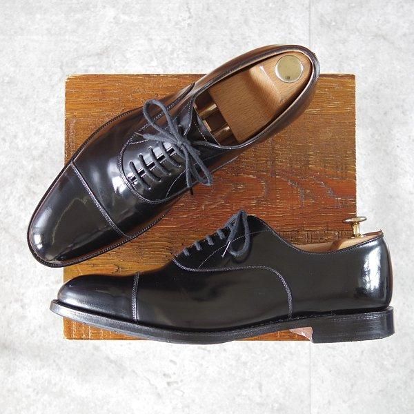 美品★チャーチ 65G/UK6.5【定価￥160,600-★ストレートチップ/DUBAI】136ラスト/ポリッシュドバインダーカーフ/黒/Church's★m452