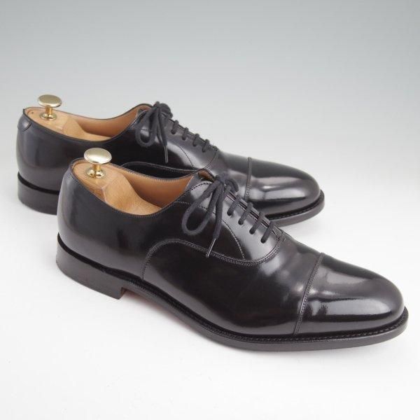 美品★チャーチ 65G/UK6.5【定価￥160,600-★ストレートチップ/DUBAI】136ラスト/ポリッシュドバインダーカーフ/黒/Church's★m452