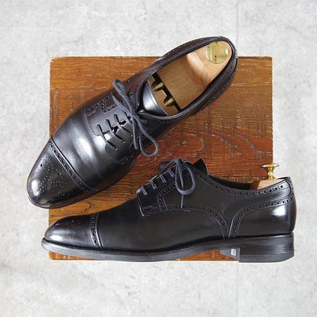 極上★三陽山長 SIZE 7【定価￥83,600-★寿伍郎/純正シューツリー付き】セミブローグ/R2010ラスト/カーフ/黒/JUGORO/Sanyo Yamacho★m455