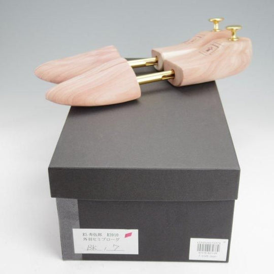 極上★三陽山長 SIZE 7【定価￥83,600-★寿伍郎/純正シューツリー付き】セミブローグ/R2010ラスト/カーフ/黒/JUGORO/Sanyo Yamacho★m455