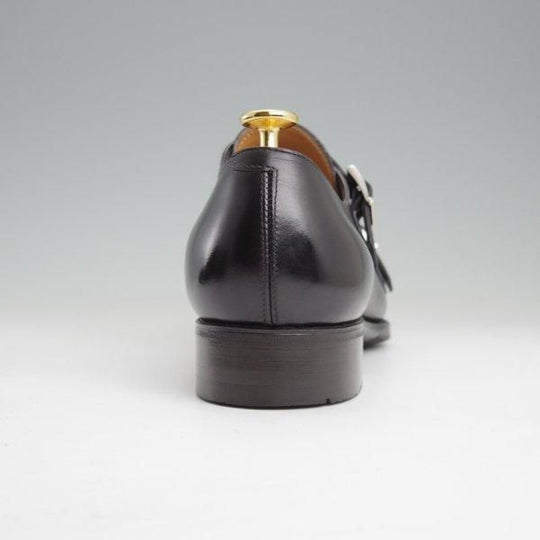 極美品★三陽山長 SIZE 7【定価￥94,600-★源四郎/ダブルモンク/R2010ラスト】カーフ/黒/メンズ/GENSHIRO/Sanyo Yamacho★m456