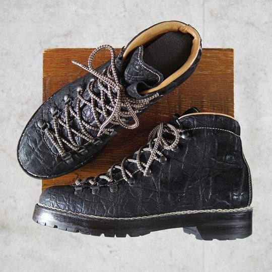 極上★(伊)F.LLIジャコメッティ SIZE 41【定価￥220,000-★象革/エレファントレザー/マルモラーダ】FG105/ブーツ/黒/Giacometti★m461
