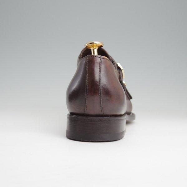 極美品★(伊)サントーニ SIZE 8【定価￥140,800-★グッドイヤーウェルテッド製法/ダブルモンク】16036/カーフ/濃茶/メンズ/Santoni★m482