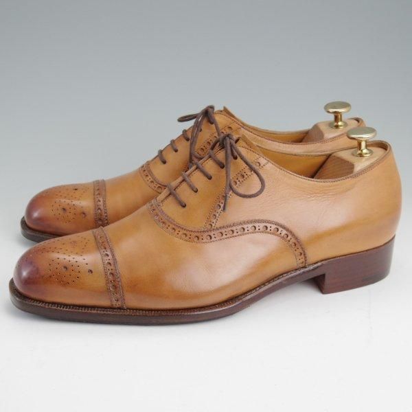 極上★(伊)シルヴァノ・ラッタンジ SIZE 7.5【現行定価80万円程度★純正ツリー付/ASQUIT/セミブローグ】薄茶/Silvano Lattanzi★m487