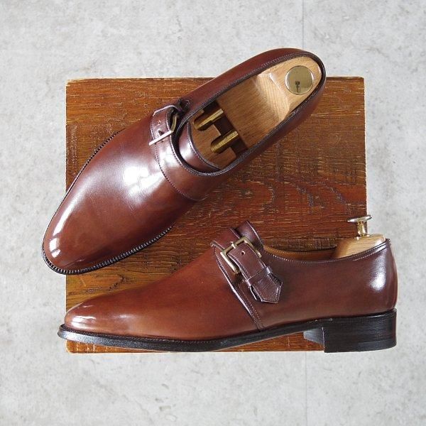 極美品★ジョンロブ 6D【現行定価30万程度★プレステージライン/MATTA2/マッタ】7000ラスト/モンクストラップ/茶/メンズ/JOHN LOBB★m493