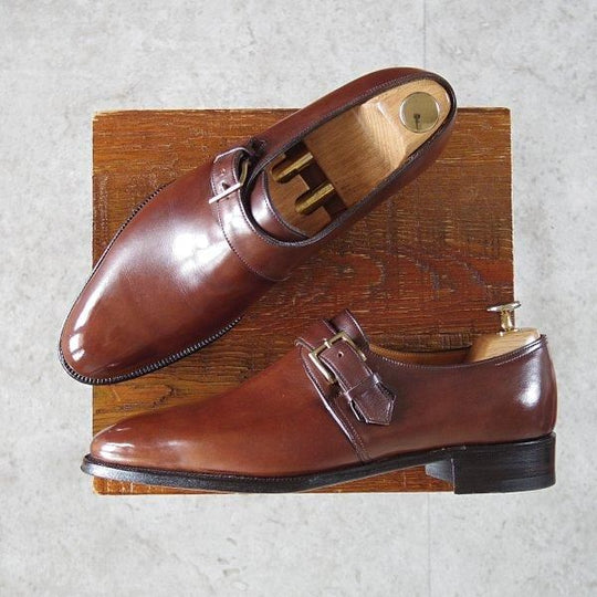 極美品★ジョンロブ 6D【現行定価30万程度★プレステージライン/MATTA2/マッタ】7000ラスト/モンクストラップ/茶/メンズ/JOHN LOBB★m493