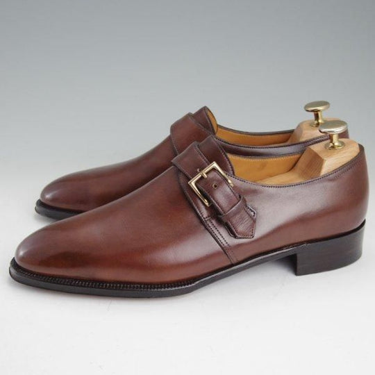 極美品★ジョンロブ 6D【現行定価30万程度★プレステージライン/MATTA2/マッタ】7000ラスト/モンクストラップ/茶/メンズ/JOHN LOBB★m493