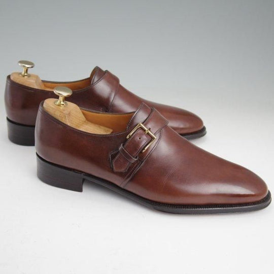 極美品★ジョンロブ 6D【現行定価30万程度★プレステージライン/MATTA2/マッタ】7000ラスト/モンクストラップ/茶/メンズ/JOHN LOBB★m493